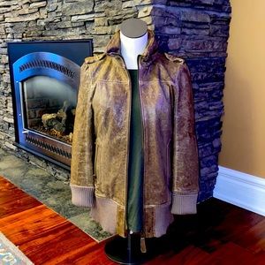 Mackage Lambskin Leather Moto Jacket sz M